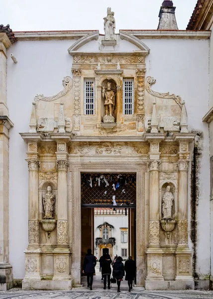 Πύλη Εισόδου Του Πανεπιστημίου Της Coimbra Θέα Από Ύψη — Φωτογραφία Αρχείου