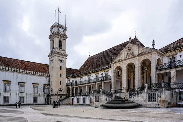 Ιστορική Πλατεία Στο Κέντρο Του Πανεπιστημίου Της Coimbra Θέα Από — Φωτογραφία Αρχείου