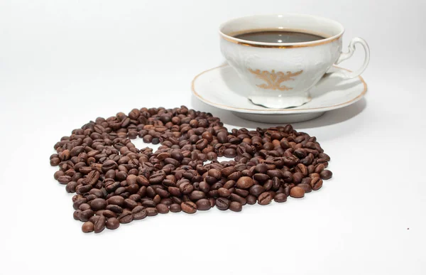 Kaffeebohnen lieben Herz — Stockfoto