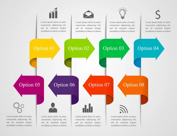 Modelo de seta Infográficos — Vetor de Stock