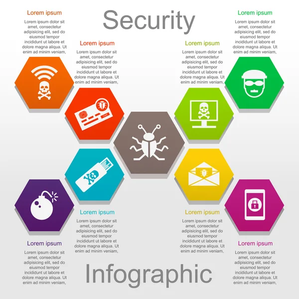 Infografía de seguridad de la información — Vector de stock