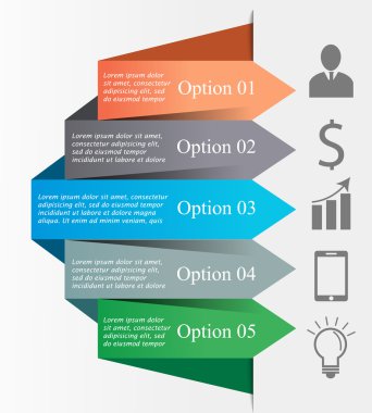 İş Infographic oklar