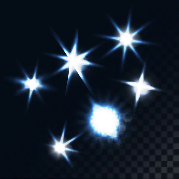 Reihe von glühenden Sternen — Stockvektor
