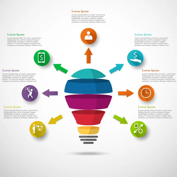 Infografik Glühbirne — Stockvektor