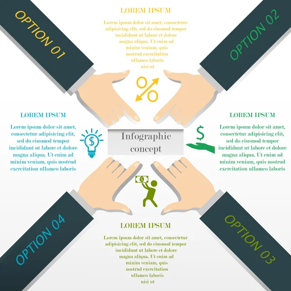 Concepto infográfico de mano — Vector de stock