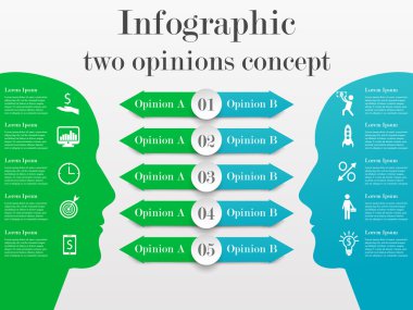 Infographic two opinions concept