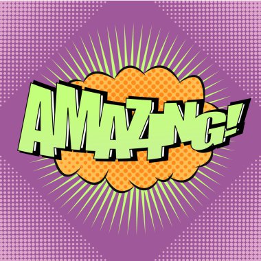 Pop-art komik kabarcık Amazing metin