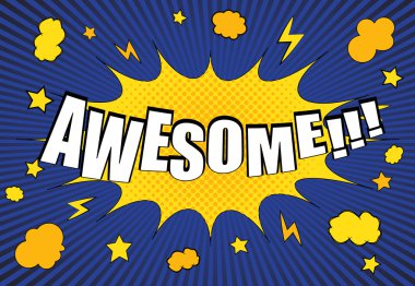 Awesome komik kabarcık metin