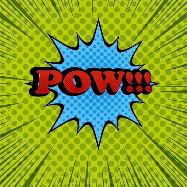 Pow cómic redacción de dibujos animados — Vector de stock