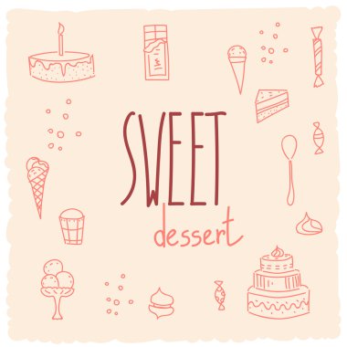 Vector illustration of nature, the theme is sweet desserts.