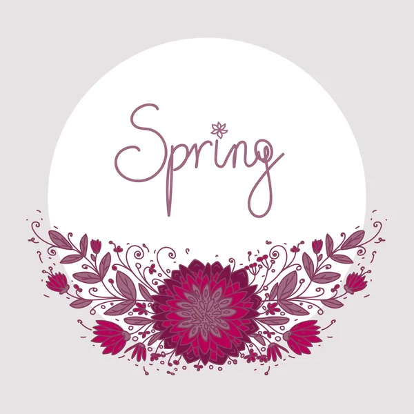 Ilustración vectorial de la naturaleza, tema de la primavera. Adorno floral, dibujo a mano alzada . — Vector de stock