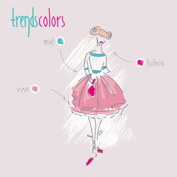 Vector illustration on the theme of fashion trends, fashionable colors. — 图库矢量图片