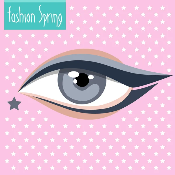 Ilustración vectorial de maquillaje de ojos de primavera para mujeres . — Vector de stock