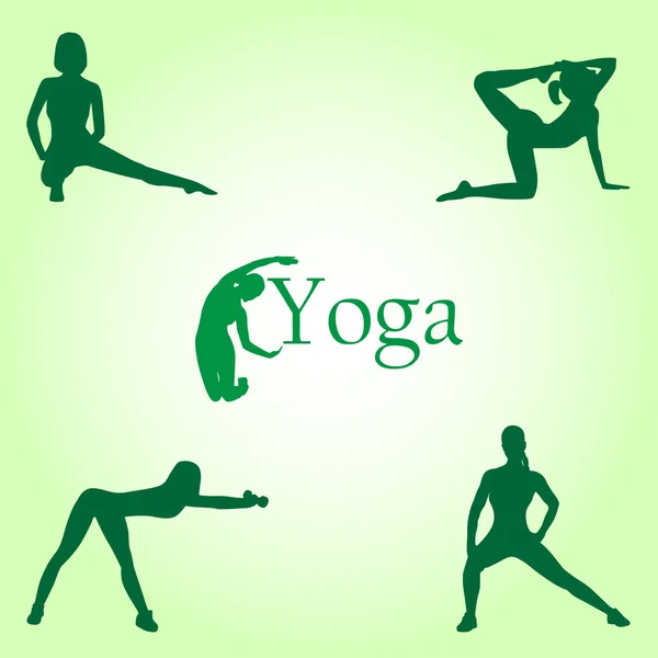 Fitness-Logo Silhouette einer Frau. Yoga. Vektorillustration. — Stockvektor