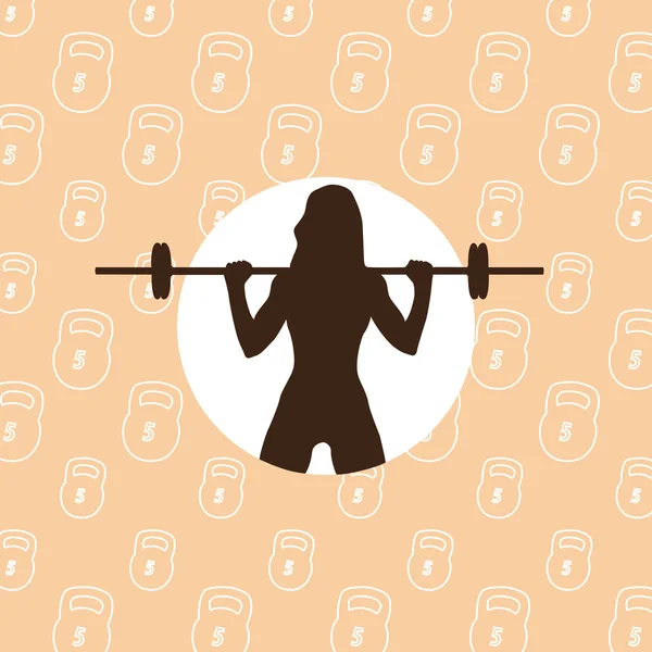 Silueta de logotipo de fitness de una mujer. Ilustración vectorial . — Archivo Imágenes Vectoriales