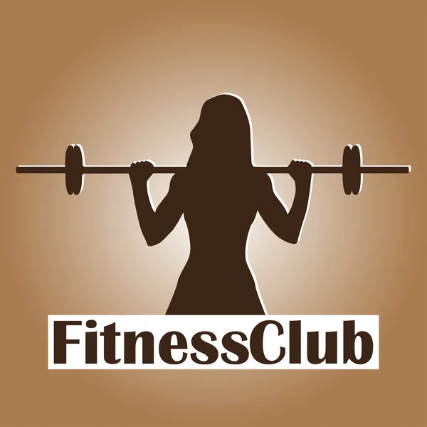 Fitness logo silueta ženy. Vektorové ilustrace. — Stockový vektor