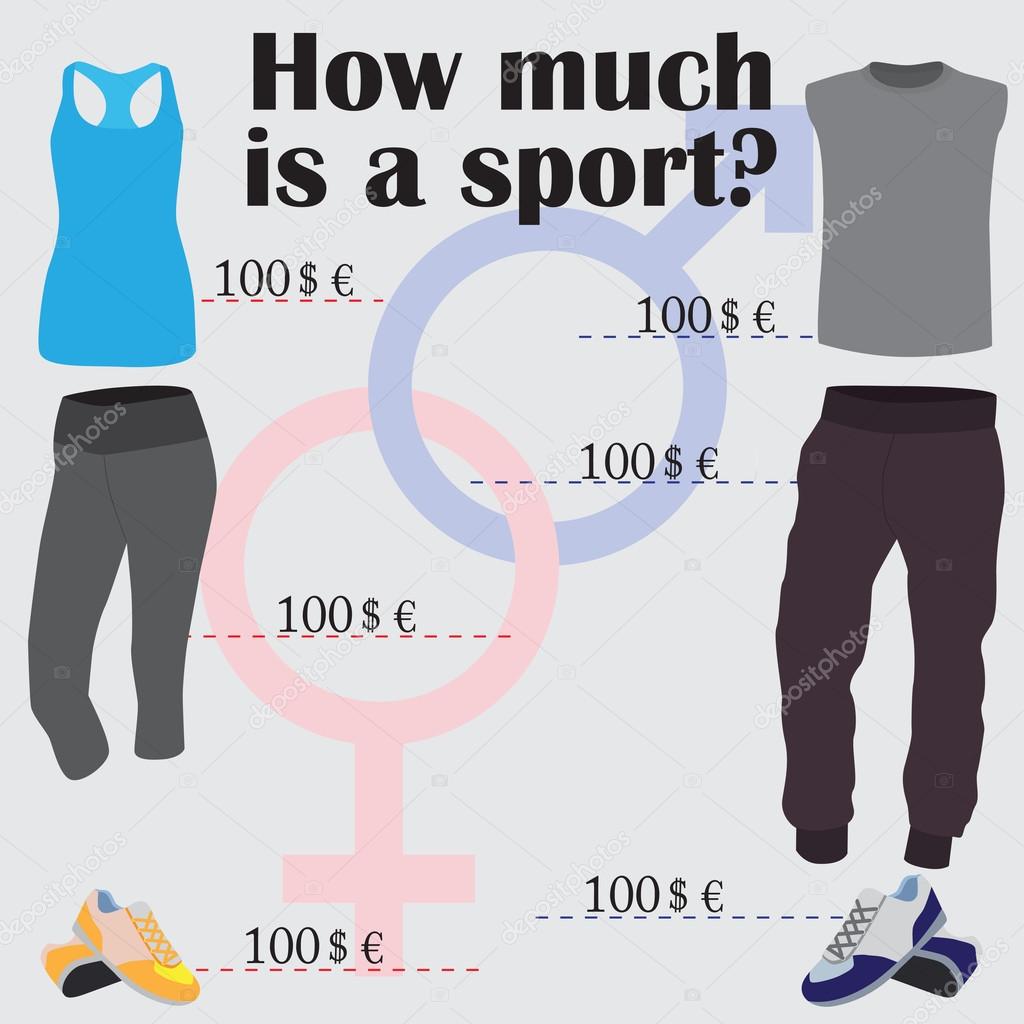 Infographics on sportswear cost. — Stock Vector ©