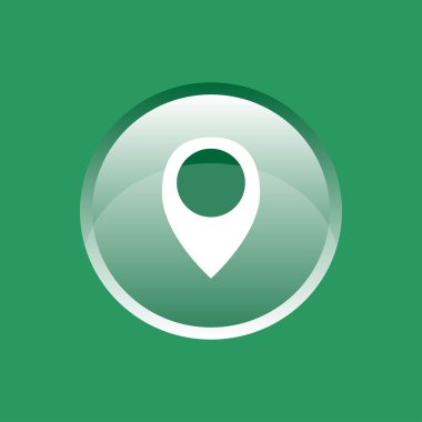 Düz vektör simgesi. Renkli simgeler düğme şeklinde. İşareti loc