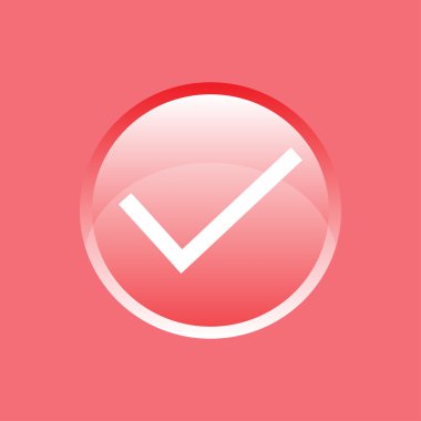 Düz vektör simgesi. Renkli simgeler düğme şeklinde. Onay ma