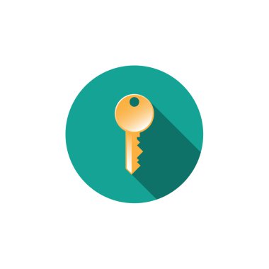 Biz şık renklerde uzun gölge etkisi ile düz vektör simgesi