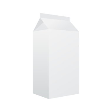 Beyaz bir arka plan üzerinde izole beyaz ambalaj. Kutu. Süt. Kefir