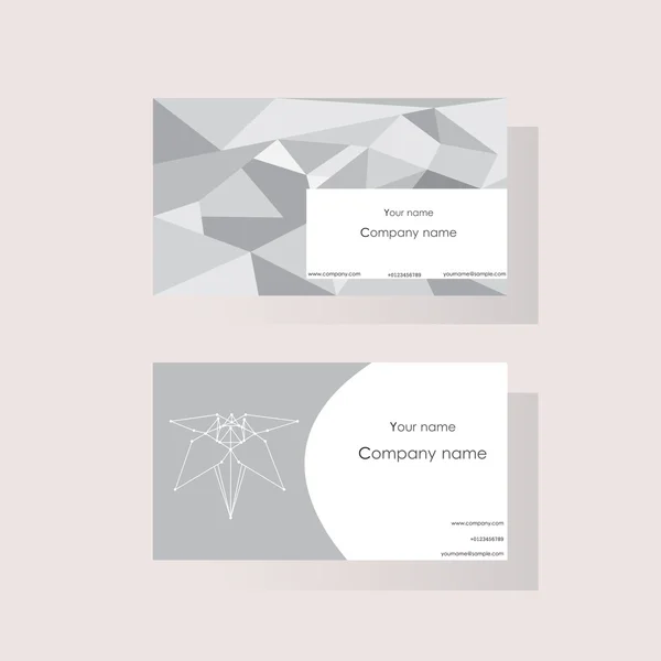 Zwei Visitenkarten in Grautönen. — Stockvektor