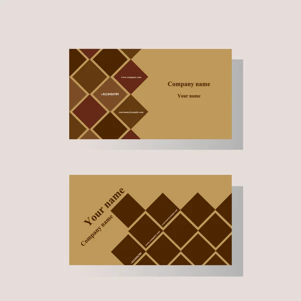 Business card in brown style. — Stock Vector