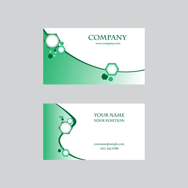 A business card with a green abstraction. — Stock Vector