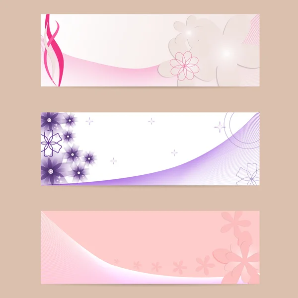 A set of cards, banners with spring background. Delicate flowers on Women's Day. — Stock Vector
