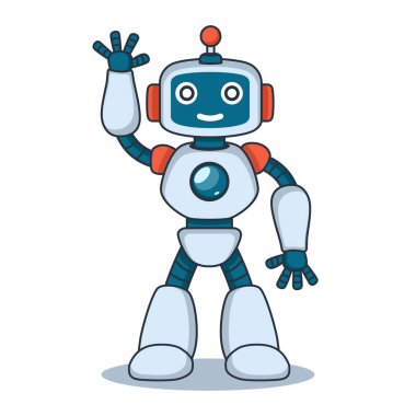 İnsansı robot çizgi film vektör çizimi