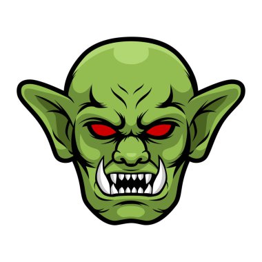 Kızgın Cin kafa vektör illüstrasyonu