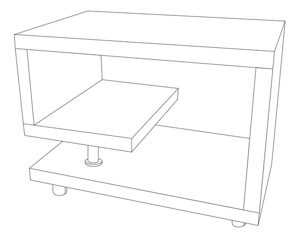 Маленький и деревянный стол — стоковый вектор