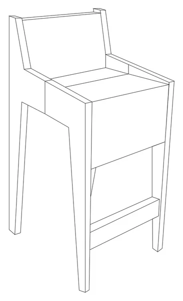 Moderner und hölzerner Stuhl — Stockvektor