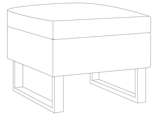 Leder und quadratischer Hocker — Stockvektor