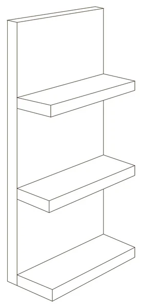 Das leere Holzregal — Stockvektor