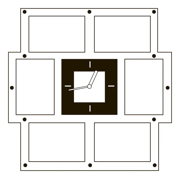 Orologio da parete con sei cornice — Vettoriale Stock