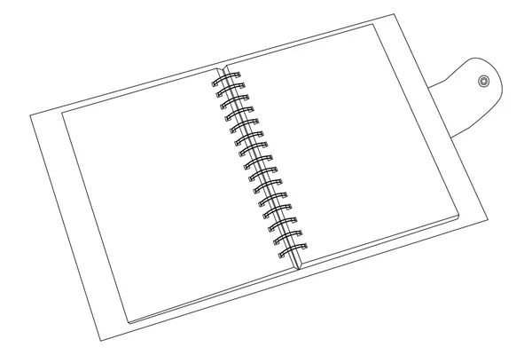 Vector εικονογράφηση άνοιγμα σημειωματαρίου — Διανυσματικό Αρχείο