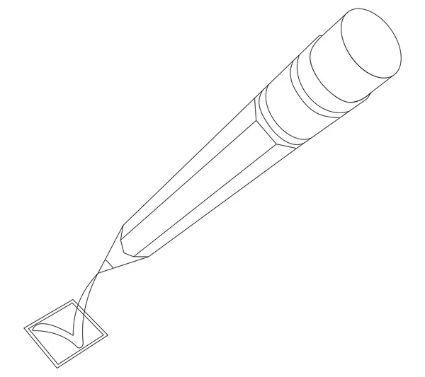Immagine vettoriale di una matita per mettere un tic tac — Vettoriale Stock