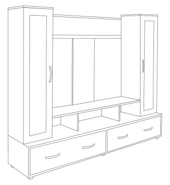 Vektör çizim modern dolap