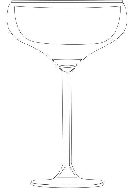 Leeg glas voor champagne — Stockvector