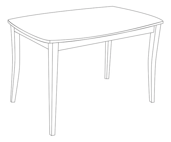 Wooden dan meja sederhana - Stok Vektor