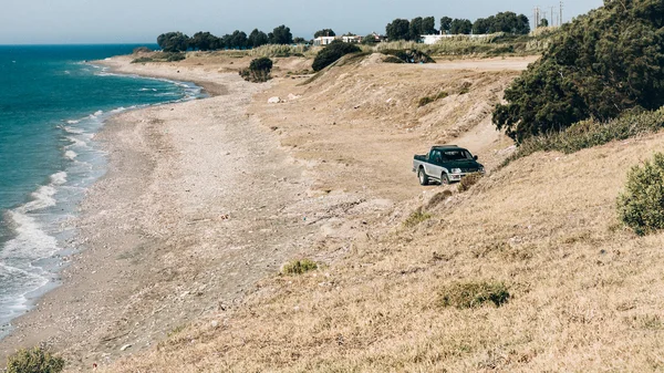 Ägäis-Küste auf der Insel Rhodos, Griechenland. — Stockfoto