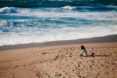 Güney-Batı Sahili Fransa, Biarritz ve deniz.