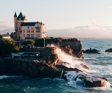 Sahil Biarritz'deki. Fransa