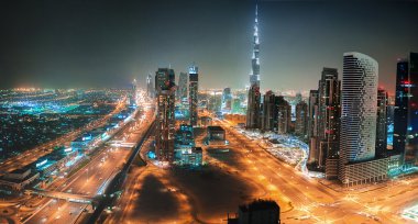 Dubai. Birleşik Arap Emirlikleri. Panorama. Görünümü. Gökdelen