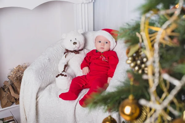 Beautiful baby Christmas photo shoot- studio photo — Stock Photo, Image