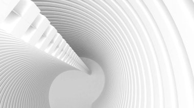 Soyut arkaplan beyaz kemer yapısı, kıvrımlı yapı, 3D görüntüleme.