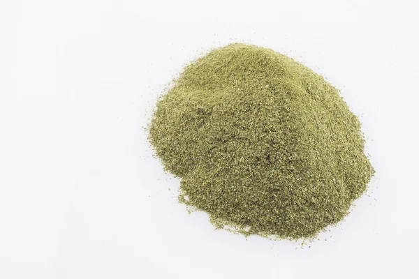 Moringa en polvo sobre fondo blanco — Foto de Stock