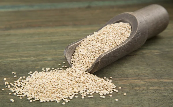 Quinoa σε ξύλινο κουτάλι — Φωτογραφία Αρχείου