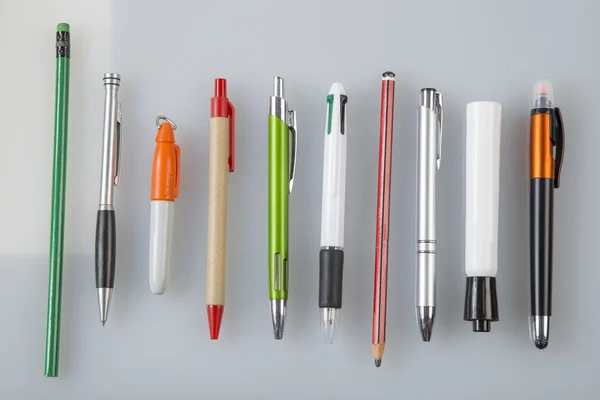 Pens Pencils White Background — Stock Photo, Image